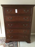 Front view of Bassett 5-drawer dresser