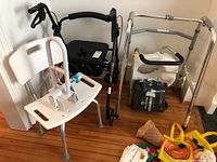 Overall view showing all items in the lot arranged against a wall