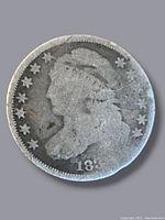 Obverse side of the 1833 Capped Bust Dime showing Liberty with stars and date 1833.
