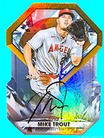 Front of the 2022 Topps Diamond Cut Mike Trout signed card showing player image, autograph and team info