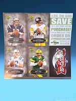 Full uncut sheet showing all four cards and promotional text for saving online at UpperDeckStore.com
