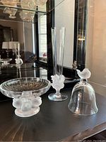 Overall shot showing all three pieces: bowl, flute, and bell
