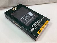 Packaged sealed black leather 3 card wallet folio for iPhone 13 Pro Max by Roots