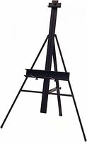 Black adjustable Studio Designs Premier easel, showing full tripod frame with height and tilt adjustment features.