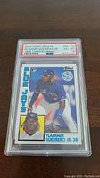 Front of 2019 Topps Update Vladimir Guerrero Jr. Rookie baseball card, grade PSA 6 EX-MT in protective case