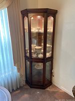 Full front view of cabinet in corner