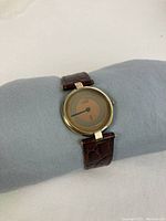 Watch face and upper strap angled view