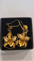 Pair of earrings in box showing overall condition and design