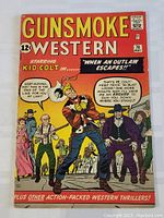 Front cover of Gunsmoke Western comic book issue #70 featuring Kid Colt, showing colored illustration with characters and speech bubbles.