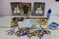 Full lot including Disney cruise posters, door hangers, stationery, confetti, card deck, menu and water bottle