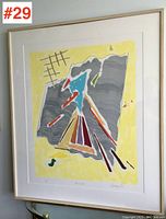 Framed serigraph full view against wall