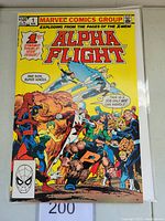 Front cover of Alpha Flight #1 comic book showing main superheroes and Marvel Comics Group banner.