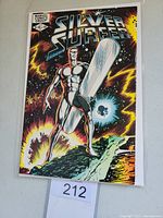 Front cover of Marvel Silver Surfer #1 comic book featuring the Silver Surfer character with cosmic background.