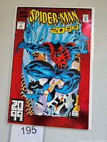 Front cover of Spider-Man 2099 issue No. 1 comic book showing Spider-Man 2099 character in blue and red suit with cityscape background, 1992 edition by Marvel.