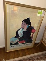 Front view of framed Van Gogh exhibition poster titled 'Van Gogh in Arles'.