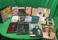 Lot from frontal view on green background showing all items spread out