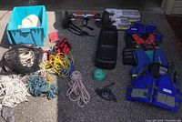 Full overview of boating accessories including life vests, ropes, buoy, and boat movers.