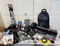 All items from the camera kit arranged on table