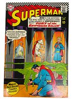 Front cover of the Superman comic book issue No. 195 with colorful artwork and story title about Kryptonian Killer.