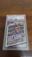 Front view of the 2019 Panini Mosaic LeBron James basketball card graded PSA 6 in plastic holder, showing card art and grading label.