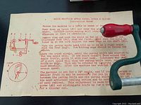 Apple parer, corer and slicer instruction sheet with usage diagram and directions.