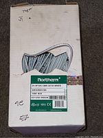 Box showing Northern branding and detailed label with model code WB5ERWH1BX and 1000' box label, plus handwritten note of 708 feet remaining.