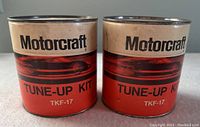 Two unopened Motorcraft Tune-Up Kit TKF-17 cans side by side showing front label.
