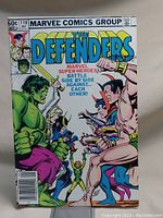 Front cover of The Defenders #119 comic book showing main artwork with multiple superheroes facing off.
