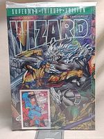 Front cover of Wizard Magazine Issue #1 Superman Tribute Edition, showing detailed artwork and pricing.