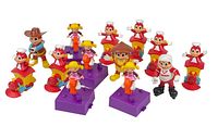 Full lot of Jollibee mascot toys arranged in groups, showing diversity of characters and accessories.