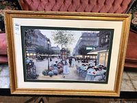 Front view of the framed print showing the entire artwork, mat, and frame.