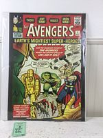Full view of the Avengers #1 poster showing Thor, Ant-Man, Hulk, Iron Man and Loki in action, sealed in plastic packaging.
