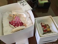 Doulton Columbine and Santa with Girl figurines boxed with satin lining
