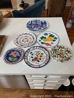 Top view showing all 6 plates with varied designs