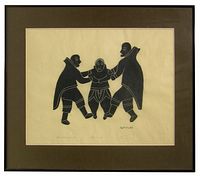 Full view of framed stonecut print