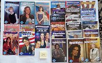 Two images showing 18 and 13 magazines respectively, total 31 Female Force magazines primarily from 2009-2010 featuring various female celebrities, politicians, and one Barack Obama.