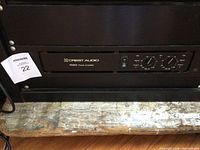 Front panel of Crest Audio FA901 power amplifier installed in a rack.