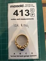 Overhead view of the ring on a notes card