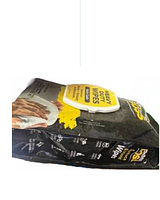 Side profile of Grime Boss heavy-duty wipes pack showing packaging and resealable plastic lid