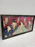 Japanese Samurai Triptych Kunichika Wood Block Print Framed | Maxsold