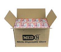 Open cardboard case showing 10 unopened boxes inside with Medcn branding and product label.