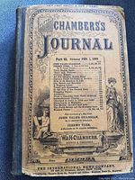 Front cover of Chambers's Journal, Part 61, published February 1, 1889, showing detailed typography and illustrations, indicating condition and edition.
