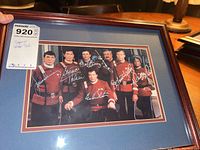 Overall view of wood-framed Star Trek print with label