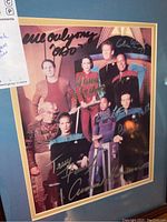 Full view of framed Star Trek: DS9 cast print showing all characters and multiple signatures.