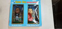 Front of the box showing two bobblehead figures inside their display windows titled 'Home Run Headliners' with respective player poses.