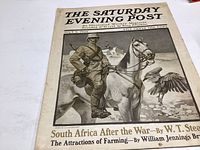 Cover showing soldier on horseback with bird, dated July 9, 1904
