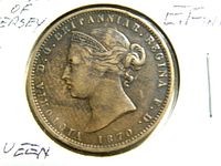 Obverse side showing Queen Victoria's profile with inscriptions and date 1870.