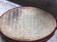Bottom view of ceramic dish showing Emile Henry, France marking and Williams-Sonoma exclusive branding
