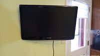 Front view of Samsung SyncMaster monitor mounted on wall showing screen and bezel