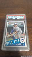 Front of 2020 Topps Update Bo Bichette Rookie Card graded PSA 8 in protective slab